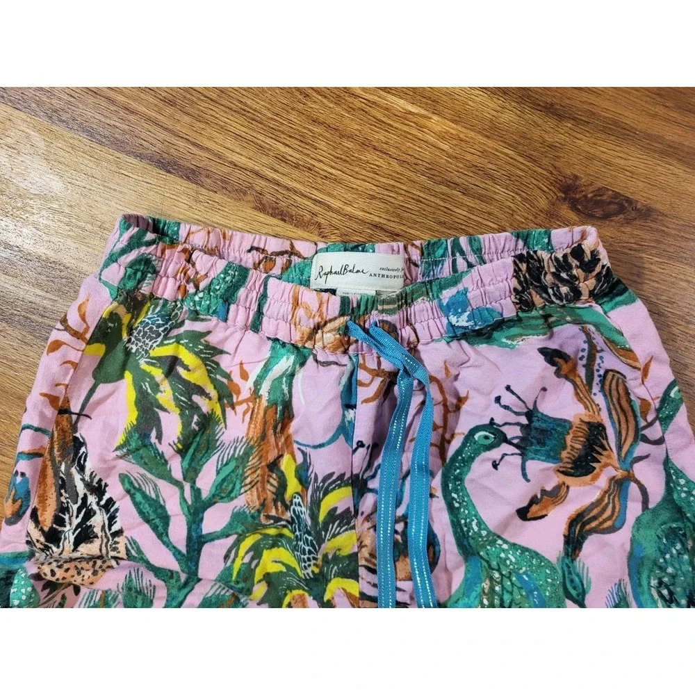 Anthropologie Raphael Balme Tropical Peacock Pajama Pants Size XS Loungewear